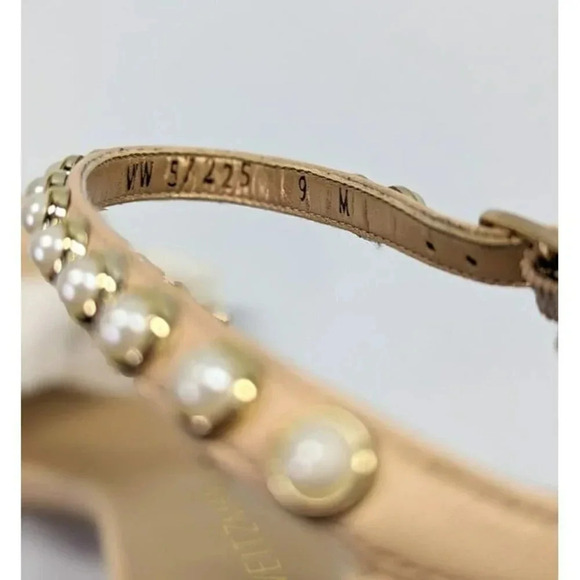 Stuart Weitzman Women's Nudist Pearls Ankle Strap Sandals Size 9 (MSRP $455) - Picture 10 of 12
